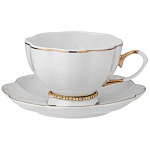 Чайный сервиз из фарфора со стразами на 6 персон 15 предметов Shine Porcelain варинант исполнения - 1 | Loft Concept в Тюмени