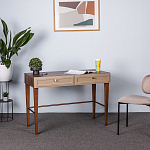 Стол письменный из массива бука с 2-мя ящиками бежевый Wenge Light варинант исполнения - 4 | Loft Concept в Тюмени