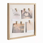 Рамка для фото с подсветкой c 6-ю деревянными прищепками в комплекте Photo Backlight варинант исполнения - 1 | Loft Concept в Тюмени