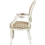 Стул с подлокотниками и круглой спинкой  Checkered Upholstery Chair обивка в клетку варинант исполнения - 3 | Loft Concept в Тюмени