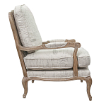 Кресло со спинкой из ротанга Ellie Rattan Armchair beige print flax варинант исполнения - 1 | Loft Concept в Тюмени