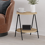 Стол приставной с 2-мя круглыми столешницами из дерева ESSEL OAK варинант исполнения - 7 | Loft Concept в Тюмени