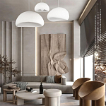 Подвесной светильник с куполообразным белым фактурным абажуром Sergey Makhno варинант исполнения - 7 | Loft Concept в Тюмени