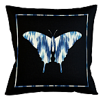 Подушка декоративная бабочка с синим узором Ikat Pattern варинант исполнения - 1 | Loft Concept в Тюмени