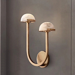 Бра с 2-мя мраморными плафонами на латунном корпусе Light Warm Light варинант исполнения - 3 | Loft Concept в Тюмени