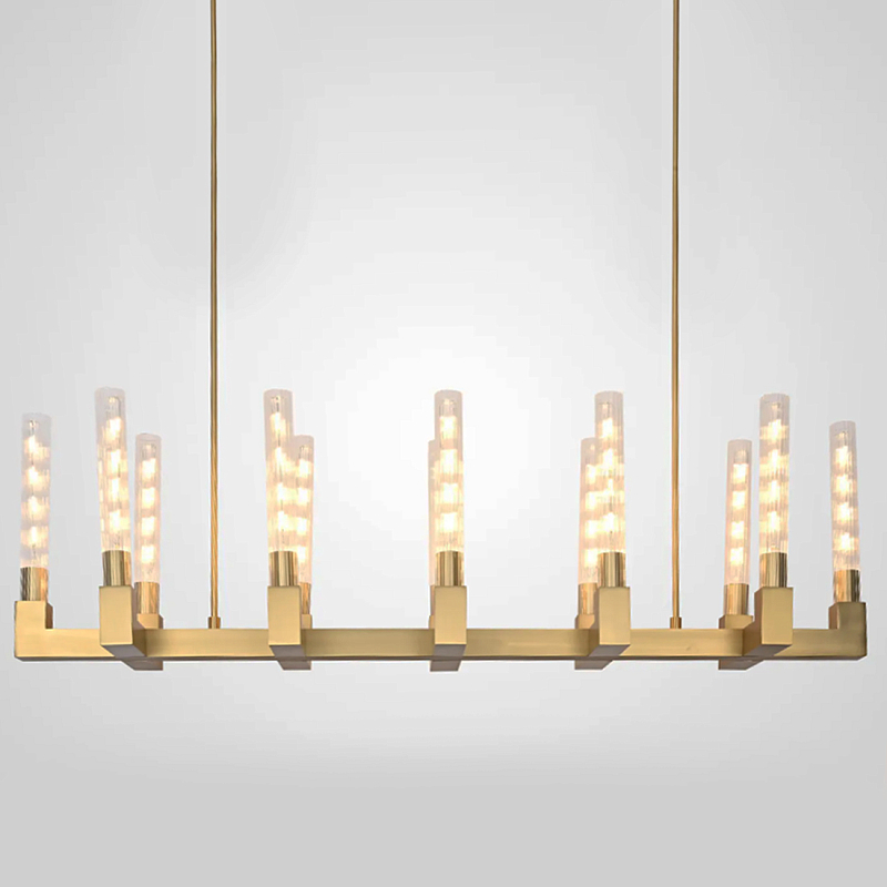 Люстра CANELLE Linear Chandelier 12 Modern Brass Латунь в Тюмени | Loft Concept 