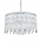 Люстра круглая с хрустальными подвесками на серебряном каркасе Roul Crystal Light варинант исполнения - 6 | Loft Concept в Тюмени