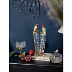 Ваза из прозрачного стекла с бронзовыми ножками и фигурками попугаев Eden Garden porcelain and bronze варинант исполнения - 2 | Loft Concept в Тюмени