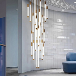 Люстра в современном стиле с 30-ю каскадными светодиодными лампами Golden LED Rain варинант исполнения - 2 | Loft Concept в Тюмени