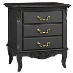 Тумба прикроватная черная из массива бука в стиле прованс Black Provence варинант исполнения - 2 | Loft Concept в Тюмени