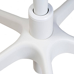 Стул с мягкой синей обивкой из велюра и подъемно-поворотным механизмом на белых колесиках Harper Blue and White варинант исполнения - 6 | Loft Concept в Тюмени