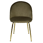Стул велюровый хаки на золотистых металлических ножках Vendramin Chair варинант исполнения - 1 | Loft Concept в Тюмени
