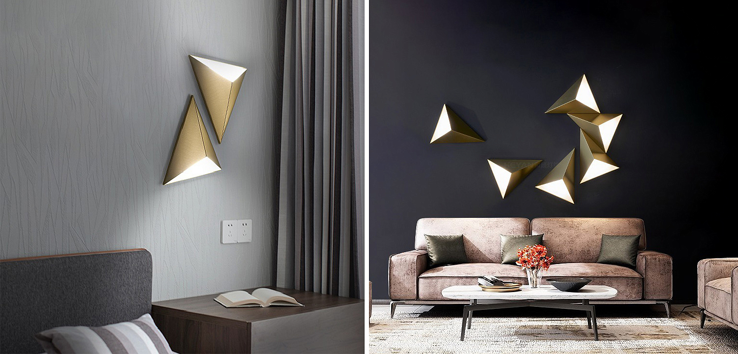 Настенный светильник в форме треугольника Convex Triangle Wall Lamp Настенный светильник в форме треугольника Convex Triangle Wall Lamp - Loft-Concept в Тюмени