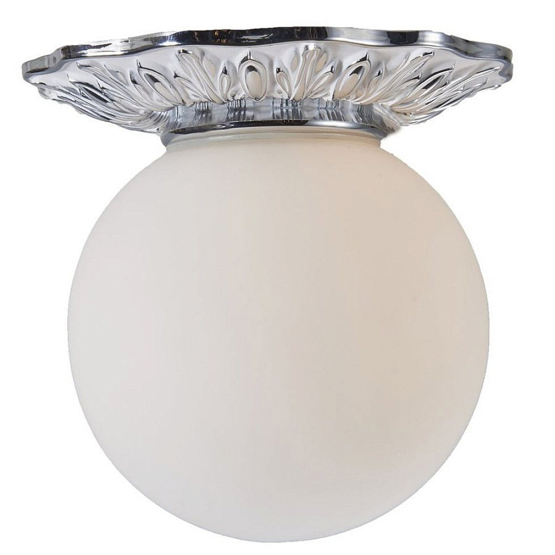 Потолочный светильник Globus Lamp Silver Серебряный Молочный Потолочный светильник Globus Lamp Silver Серебряный Молочный в Тюмени | Loft Concept