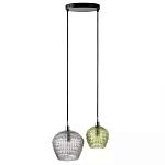 Подвесной светильник каскадный с 2-мя рельефными плафонами Cascade with Relief Lampshades варинант исполнения - 1 | Loft Concept в Тюмени