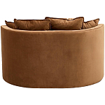 Кушетка круглая с обивкой из велюра коричневая Milky Brown Chair варинант исполнения - 4 | Loft Concept в Тюмени