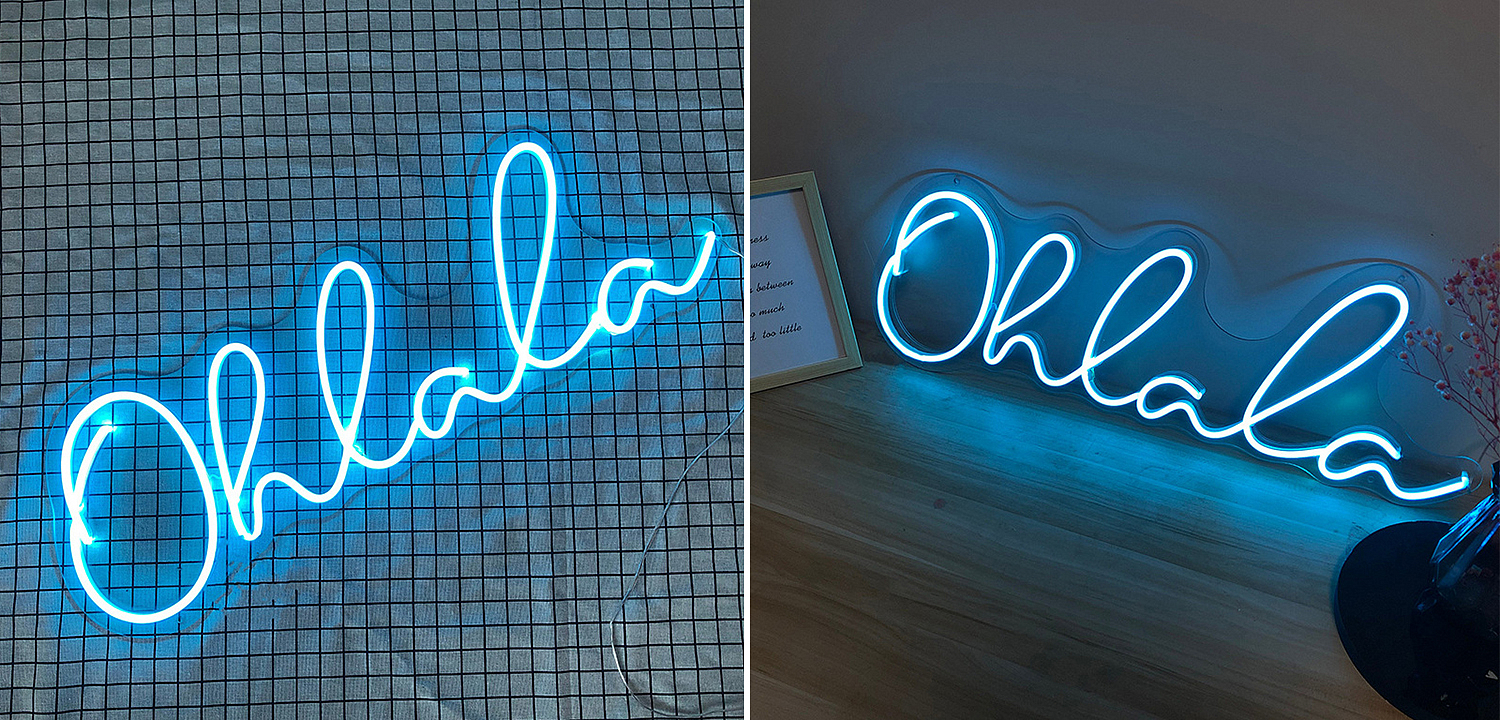 Неоновая настенная лампа Oh La La Neon Wall Lamp Синий Неоновая настенная лампа Oh La La Neon Wall Lamp Синий - Loft-Concept в Тюмени