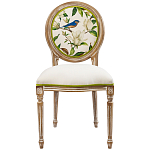 Стул бежевый из натурального бука с изображением птиц и цветов Blooming Blue Birds варинант исполнения - 1 | Loft Concept в Тюмени
