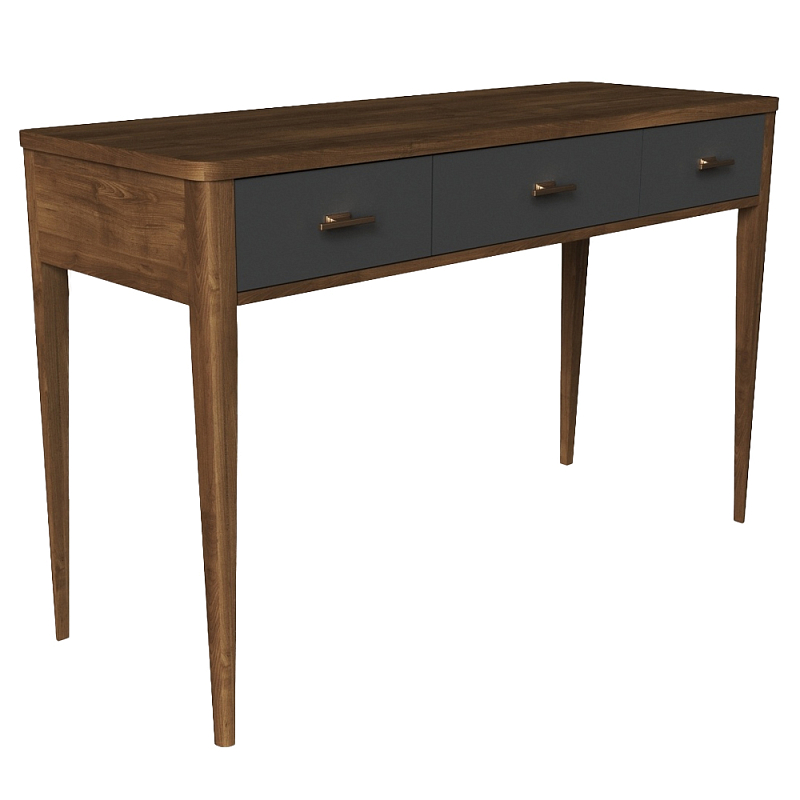 Консоль из массива бука с 3-мя ящиками Tasteful Furniture Коричневый Серый Консоль из массива бука с 3-мя ящиками Tasteful Furniture Коричневый Серый в Тюмени | Loft Concept