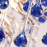 Люстра с синими стеклянными подвесками в форме капель FAIRYTREE Light варинант исполнения - 4 | Loft Concept в Тюмени