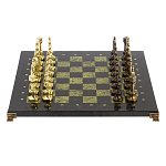 Шахматы Ренессанс из бронзы с доской из натурального камня Змеевик Decorative Thematic Chess варинант исполнения - 1 | Loft Concept в Тюмени