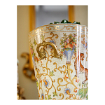 Кашпо с растительным и животным орнаментом на бронзовых ножках Turquoise Blooming Garden варинант исполнения - 7 | Loft Concept в Тюмени