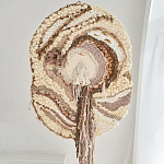 Овальный Современный Гобелен Абстракция в бежевых тонах Shallow варинант исполнения - 1 | Loft Concept в Тюмени