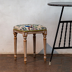 Банкетка одноместная из массива бука с цветочным принтом Beige Chinoiserie Garden Banquette варинант исполнения - 3 | Loft Concept в Тюмени