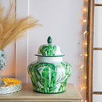 Ваза с зелёными листьями и крышкой Vase Green Leaves варинант исполнения - 3 | Loft Concept в Тюмени