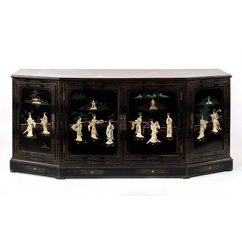 Комод в китайском стиле Chinese Black Chest of Drawers Нидерланды Мульти Черный в Тюмени | Loft Concept 