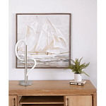 Настольная лампа белым изогнутым плафоном на круглой подставке Luke Lampco Tracer Lamp варинант исполнения - 12 | Loft Concept в Тюмени