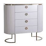 Комод белый овальный с мраморной столешницей Thoroughbass варинант исполнения - 1 | Loft Concept в Тюмени