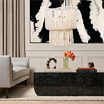 Двухъярусная люстра с подвесками из круглых деревянных бусин белая White Beads Two-tier Chandelier варинант исполнения - 2 | Loft Concept в Тюмени