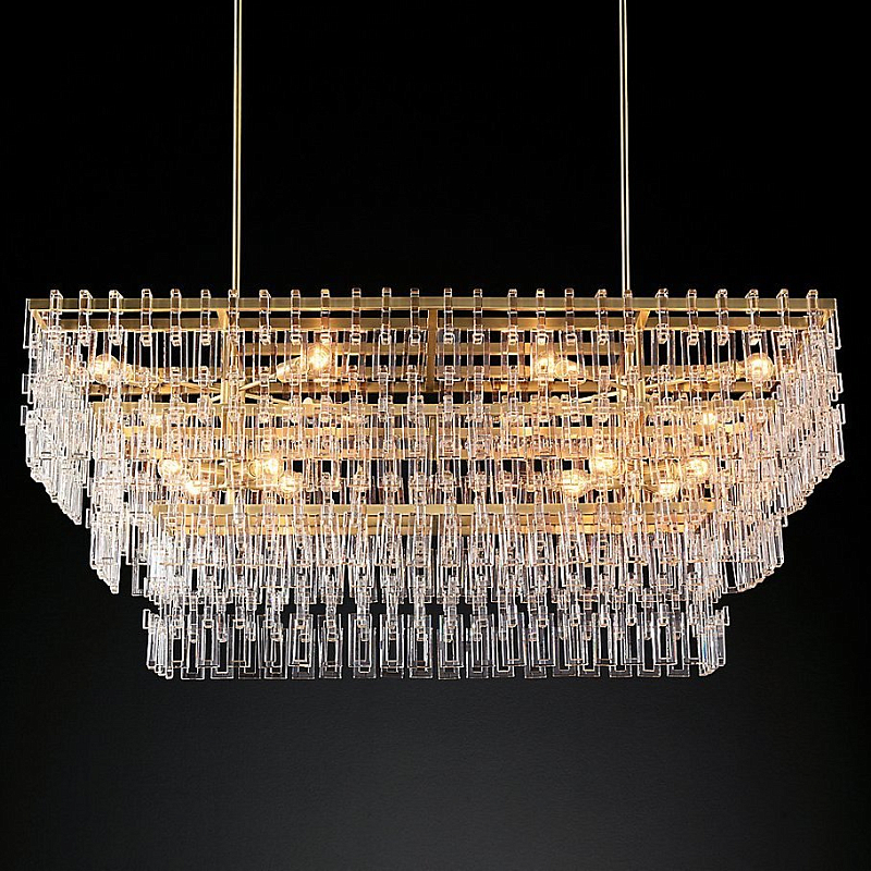 Люстра Marignan Linear Chandelier Прозрачное Стекло Золотой Люстра Marignan Linear Chandelier Прозрачное Стекло Золотой в Тюмени | Loft Concept
