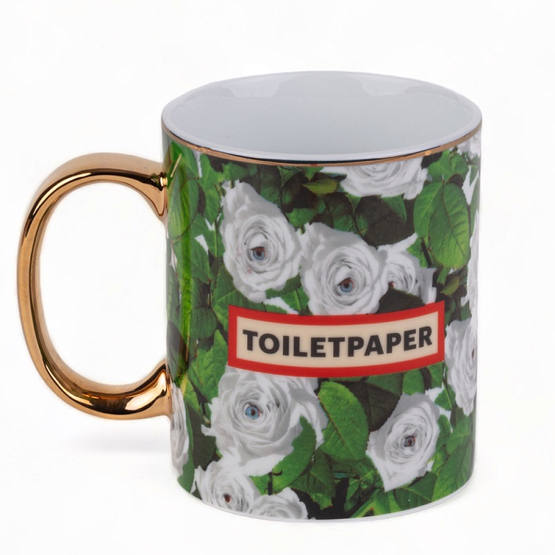 Кружка Seletti Roses Белый Золотой Зеленый Кружка Seletti Roses Белый Золотой Зеленый в Тюмени | Loft Concept