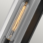 Настенный фонарь в индустриальном стиле с вытянутым цилиндрическим плафоном из прозрачного стекла и черным корпусом Hinkley варинант исполнения - 1 | Loft Concept в Тюмени