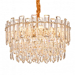 Круглая люстра с хрустальными подвесками на золотистом каркасе Gorgeous Crystal Light варинант исполнения - 3 | Loft Concept в Тюмени