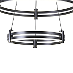 Люстра светодиодная с 2-мя плафонами в форме колец из акрила и алюминия с пультом для регулировки света Ring Horizontal Black варинант исполнения - 2 | Loft Concept в Тюмени
