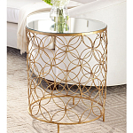 Приставной стол золотой с зеркальной столешницей Golden Symphony варинант исполнения - 2 | Loft Concept в Тюмени