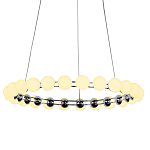 Люстра светодиодная кольцевая с круглыми плафонами белого цвета PEARLS Suspension 48 варинант исполнения - 1 | Loft Concept в Тюмени