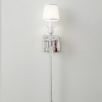 Бра с белым текстильным абажуром и хрустальными подвесками с декоративной кисточкой Lustre Reverie варинант исполнения - 6 | Loft Concept в Тюмени