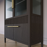 Витрина Primo со стеклянными фасадами и буфетом шпон Темный орех варинант исполнения - 7 | Loft Concept в Тюмени