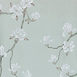 Обои ручная роспись Magnolia Canopy Original Colourway on Adam Grey dyed silk варинант исполнения - 1 | Loft Concept в Тюмени