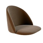 Барный стул со спинкой на 4-х деревянных ножках Коричневый Велюр Vendramin Chair  варинант исполнения - 2 | Loft Concept в Тюмени