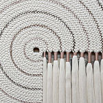 Художественный Гобелен Макраме White Disk Harmony варинант исполнения - 1 | Loft Concept в Тюмени