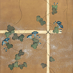 Обои ручная роспись Morning Glory Original colourway on gold metallic silk варинант исполнения - 1 | Loft Concept в Тюмени