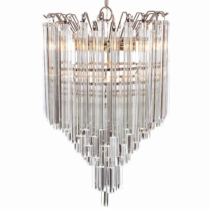 Люстра Odeon Chandelier Glass Clear Хром Прозрачное Стекло Люстра Odeon Chandelier Glass Clear Хром Прозрачное Стекло в Тюмени | Loft Concept