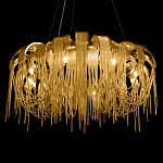 Люстра круглая подвесная с металлическими дугами и длинными цепочками 80 см Atlantis Chain варинант исполнения - 16 | Loft Concept в Тюмени