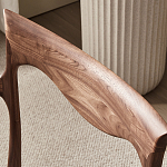 Стул деревянный с мягким сиденьем из коричневой натуральной кожи Moon Walnut Furniture варинант исполнения - 6 | Loft Concept в Тюмени