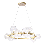 Люстра круглая подвесная с 15-ю прозрачными шарообразными плафонами из стекла Iona chandelier варинант исполнения - 1 | Loft Concept в Тюмени